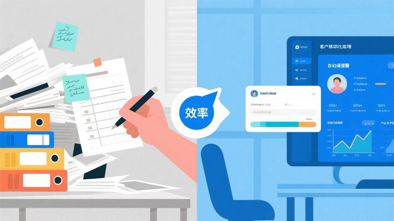 客户跟进治理系统与手动治理比照，，，，，，哪个更高效