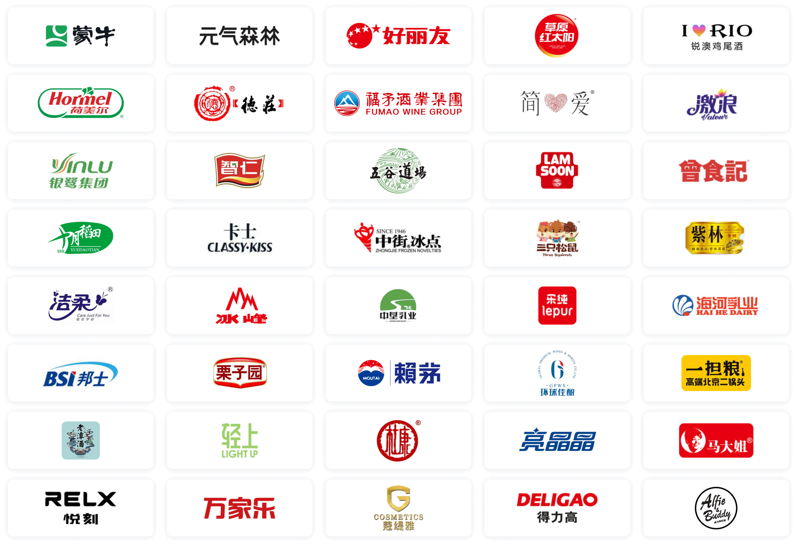 消耗品行业客户品牌Logo墙